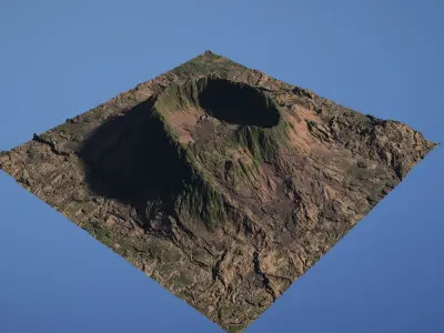 Landscape Environment Volcano Snow 19 Low-poly 3D model