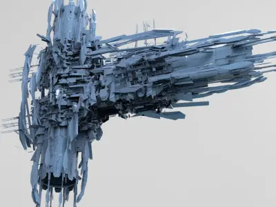 Alien mothership harvester collection  Low-poly 3D model