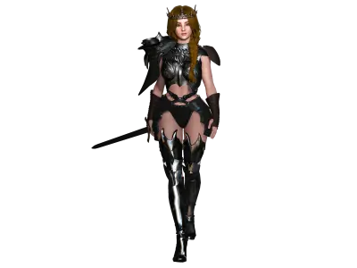 AAA 3D FANTASY FEMALE WARRIOR -REALISTIC RIGGED GAME CHARACTER