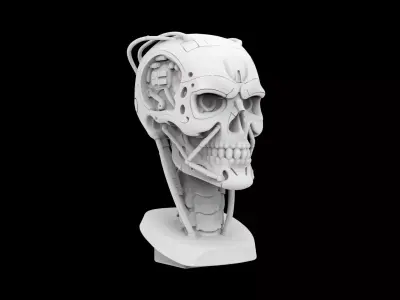 T-800 Terminator Inspired Cyborg Skull 3D Printable Model 3D print model