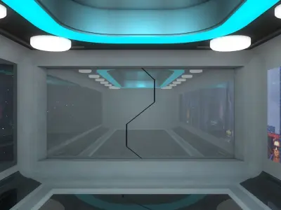 Sci Fi Room Low-poly 3D model