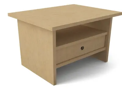 Cardboard Bedside Table KRUMEL Low-poly 3D model