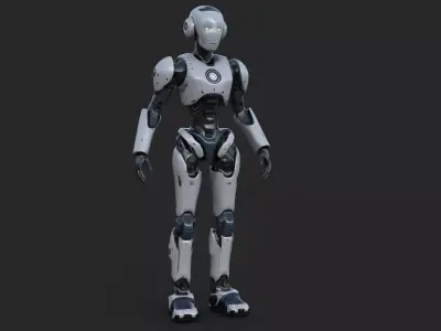 Humanoid Robot Low-poly 3D model
