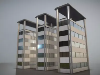 City Building Design E-2  Low-poly 3D model