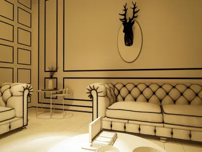 smoking room 3d model 3D model