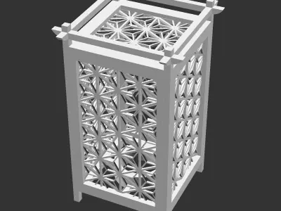 Kumiko Japanese Shoji Lantern - Asanoha 3D print model