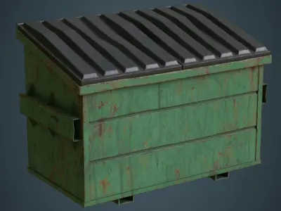 Dumpster 2C Low-poly 3D model