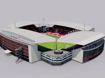 Stadion Galgenwaard - Utrecht Low-poly 3D model