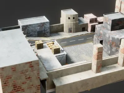 Simple game Environment Low-poly 3D model