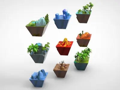 Island 2  Low-poly 3D model