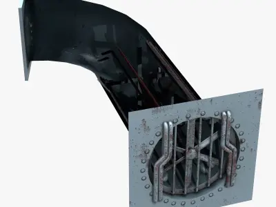 Fan Shaft PBR model Low-poly 3D model