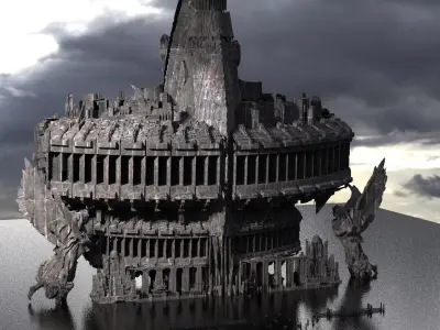 Aztec Fantasy Temple Huge 3D 3D model