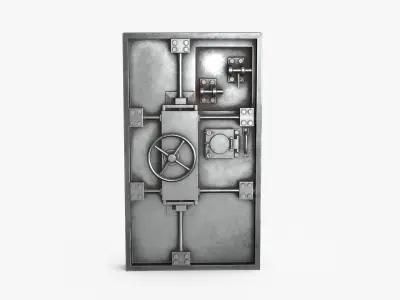 Rusted Metal Bunker Door 3 Low-poly 3D model