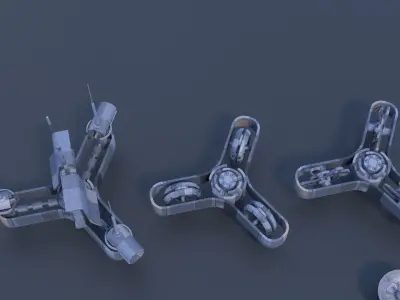 A package of futuristic devices Low-poly 3D model