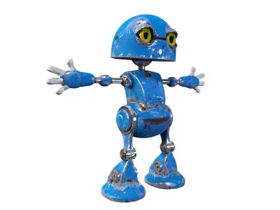 3D Rusty Robot Low-poly 3D model