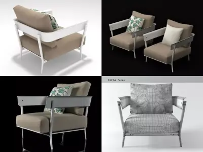 Aikana garden armchair 3D model