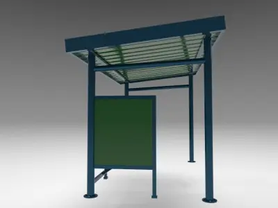 bus stop Low-poly 3D model