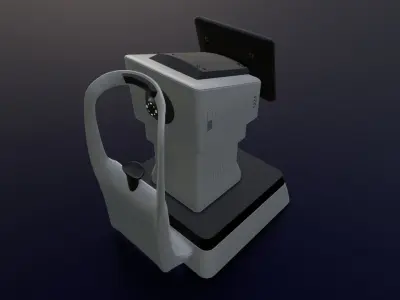 The Keratometer ophthalmology machine Low-poly 3D model