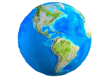 Earth Map Globe Low-poly 3D model