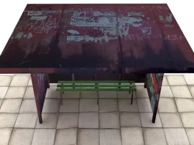 Bus shelter 3D model