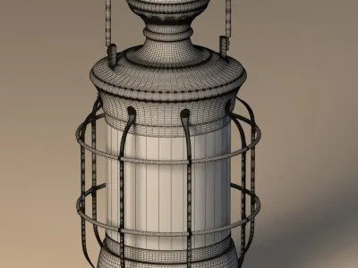 Old brass lantern 3D model