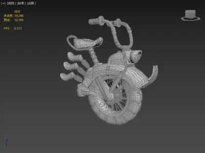 Stylish unicycle Low-poly 3D model