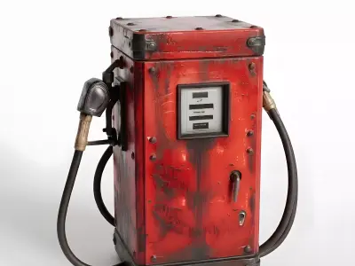 Heavy Industrial Vintage Gas Pump 3D Model Low-poly 3D model