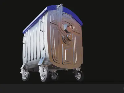 Container Set Low-poly 3D model