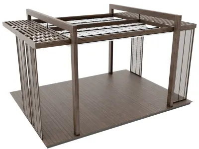 Pergola wooden 3D model