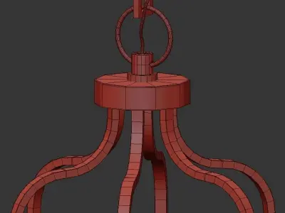 Pendant Light Iron Chandelier 3D model
