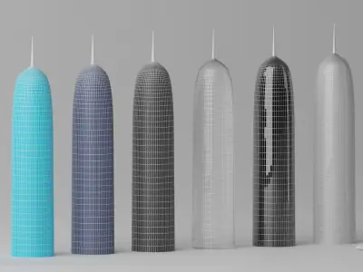 Burj Qatar Doha Tower Landmark 3D model