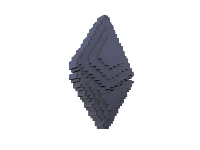 Voxel Ethereum v2 005 Low-poly 3D model