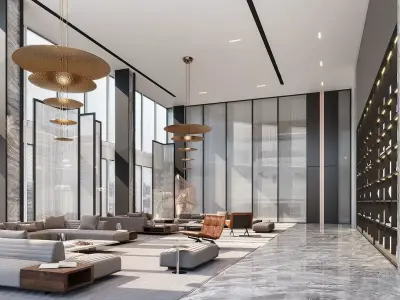 Sales office lobby interior decoration 3D model