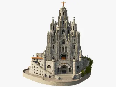 Temple Expiatori del Sagrat Cor Tibidabo 3D model