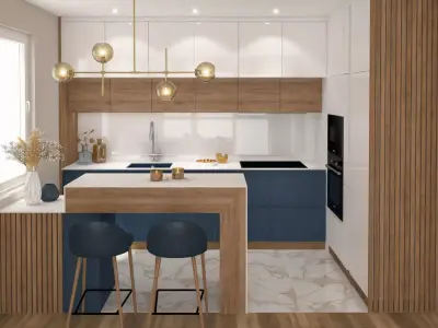 Modern Kitchen Interior Scene VrayforC4D 3D model