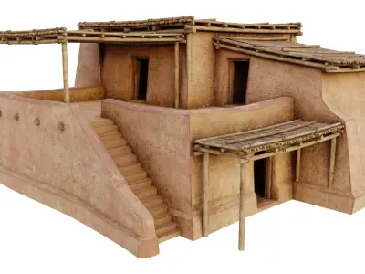 Common Shanty Low-poly 3D model