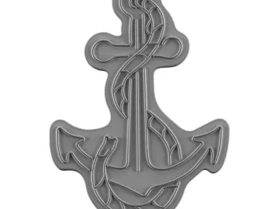 Ship Anchor Neon Sign 3D model