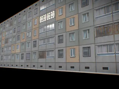 P0040 Panel prefabricated house Low-poly 3D model