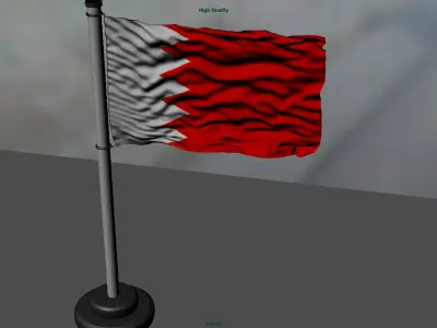 Bahrain Flag 3D model