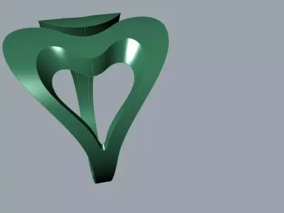 Modern Sculptural Adjustable Ring Heart 3DM STL 3D print model