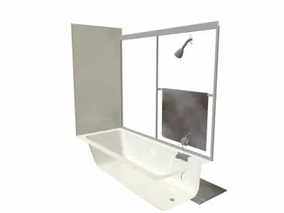 Shower Tub Low Poly Low-poly 3D model