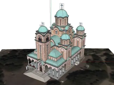 Architecture-Religion-God-Culture-Temple-010 church with two ... 3D model