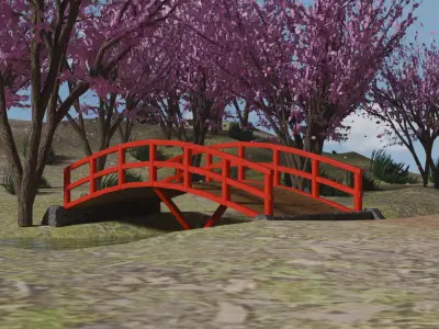 Samurai Bridge Landscape 3D model