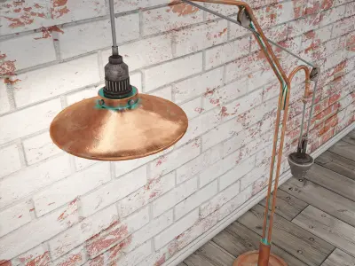 Rustic Modern Copper Lamp Low-poly 3D model