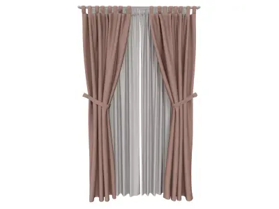 Minimalist Opaque Window Curtain Panel 3D model
