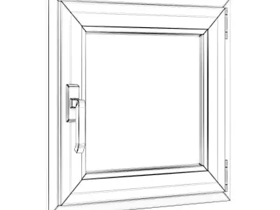 Metal Window 620mm x 600mm 3D model