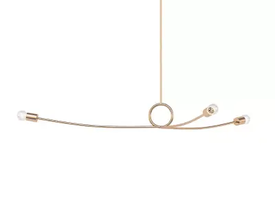 Paula modern pendant light in brass and gold 3D model