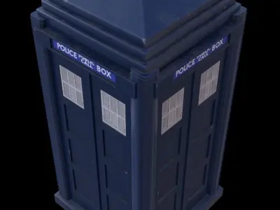 Mark 2 Metropolitan Police Box with Props Low-poly 3D model