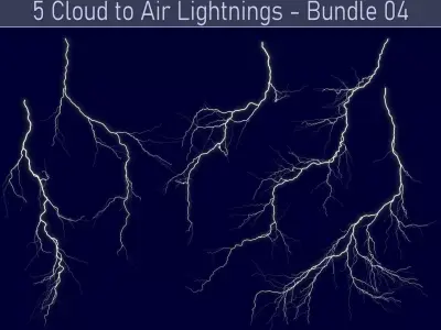 Realistic Lightnings Bundle 04 - 5 pack CA