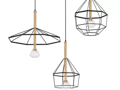 FORMAT pendant lights - wood 3D model